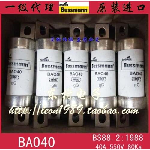 [SA]BUSSMANN fuse BS88.2: 1988 550V 80KA BAO 40 40A 550Vac fuse--5PCS/LOT