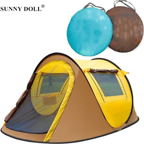 Boat Tent Folding Outdoor Beach Camping Tent Shelter UV-protective Automatic Opening Throwing Pop Up Tent Large Space 3-4 Person