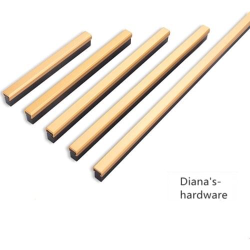 Modern Black-Gold Cabinet Handles American Kitchen Cupboard Drawer Knob and Pulls Aluminum Alloy Furniture Handle Hardware