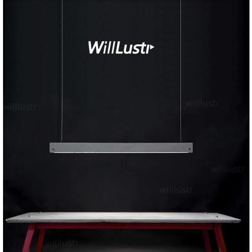 Modern Concrete Pendant Light LED Long Ruler Cement Talo Suspension Lamp Dinning Room Restaurant Office Handmade Hanging Lights