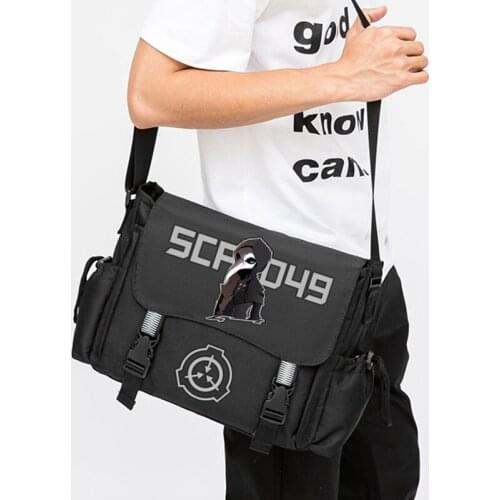 SCP Foundation Logo Scp049 Student Messenger Large Capacity Shoulder Bag Multifunctional Fashion School Bag Outdoor Travel