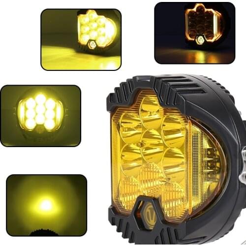 EURS 1pcs 7 Inch LED Headlights DRL Hi/Lo Beam 90W 8000LM 9LEDS For Niva Motorcycle Lada Offroad 4x4 UAZ 12V 24V White yellow