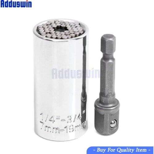 Universal Torque Wrench Head Set Socket Sleeve Magic Socket Sleeve Power Drill Ratchet Spanner Multi Hand Tools Wrench 7-19mm