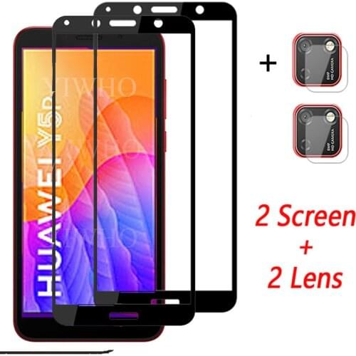 4 in 1 GLASS for Huawei Y5p DRA-LX9 Tempered Glass Protective on For Huawei Y 5 P 2020 Huwei Screen Protector Safety Glass Film