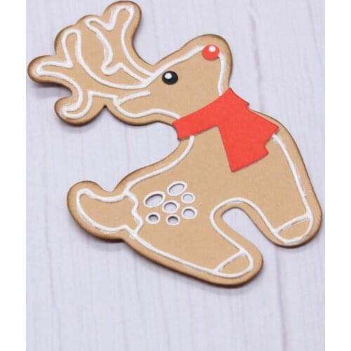 ZFPARTY Christmas Deer Cookie Metal Cutting Dies Stencils for DIY Scrapbooking Decorative Embossing DIY Paper Cards