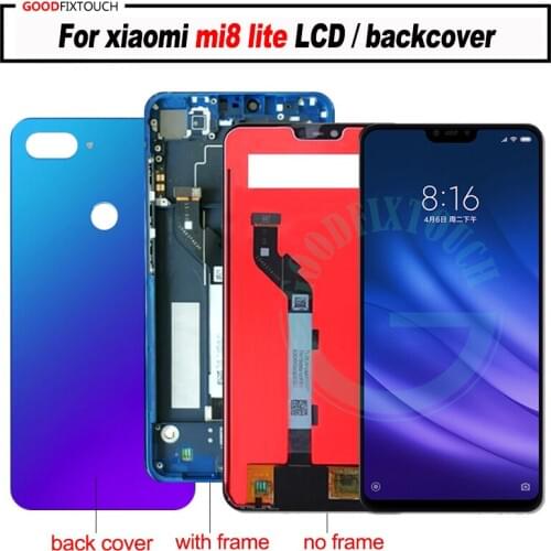 For Xiaomi8 lite Mi 8 lite LCD Display Digitizer good Touch Screen Assembly + back cover For Xiaomi 8 lite battery cover