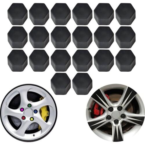 20pcs 17/19 / 21mm Silicone Hexagonal Socket Car Wheel Hub Cover Screw, Nut Bolt Caps Rims Exterior Decoration & Protection