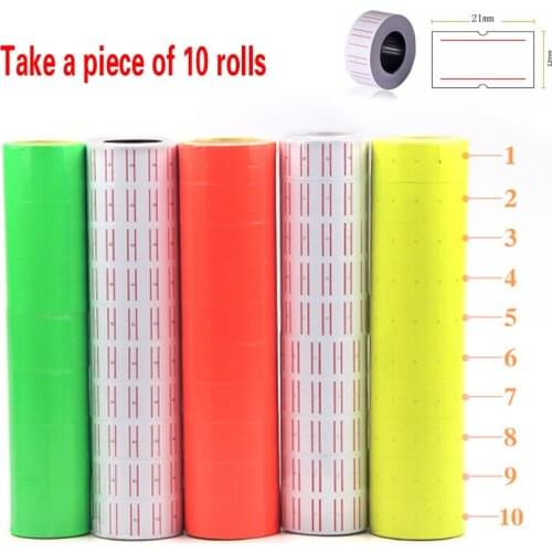 21mmX12mm 10 Rolls Price Label Single Line Price Label Tag Mark for MX-5500 Price Gun Labeller Suitable For grocery