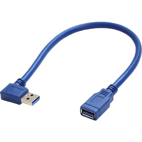 30cm USB3.0 Male to Female 90 Degree Left&Right Angled Elbow Transmission Cable Extension Convertor
