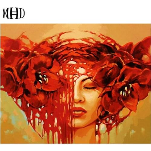 Woman flowers hat pictures Full Square & Round 5D DIY Diamond Embroidery Full Diamond Diamond Cross Stitch Diamond Mosaic