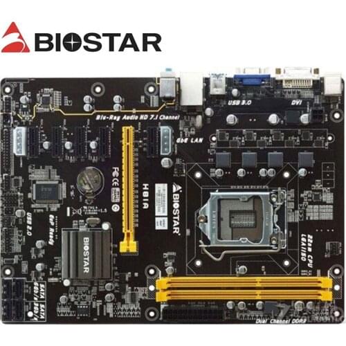 Used H81 BTC PRO 6GPU 6PCIE For BIOSTAR H81A mining Motherboard Intel H81 LGA 1150 i7 i5 i3 DDR3 PCI-E 3.0 Mainboard
