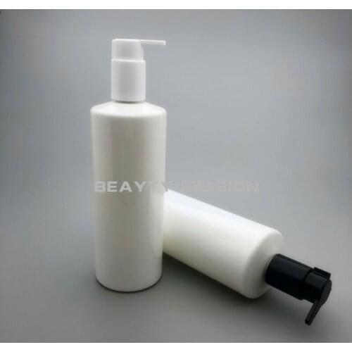 BEAUTY MISSION 12pcs/lot 500ml white plastic PET bottle with white/black lotion pump , empty shampoo container dispenser