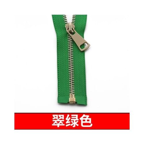 Free shipping 3pcs/lot 5# 70cm emerald green zipper Metal zipper light gold teeth open-end clothing coat jacket down zipper