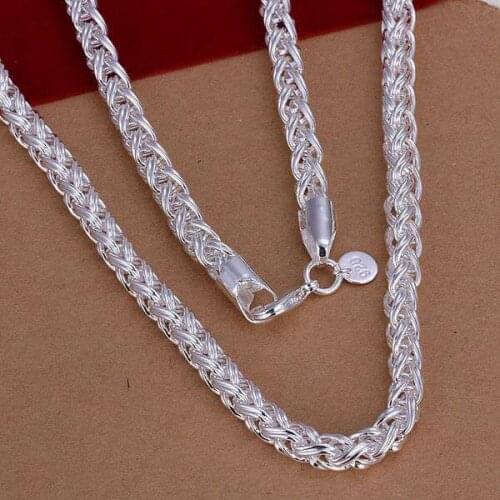Free Shipping!!Wholesale silver plated Necklaces & Pendants,925 jewelry silver,Twisted Rope Chain Necklace SMTN083