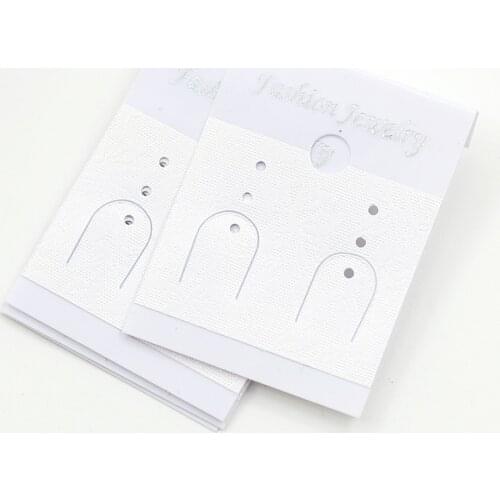 DIY White Paper 6 Holes Earrings Tags with Words "Fashion Jewelry" Jewelry Packaging & Display 10 pcs/lot