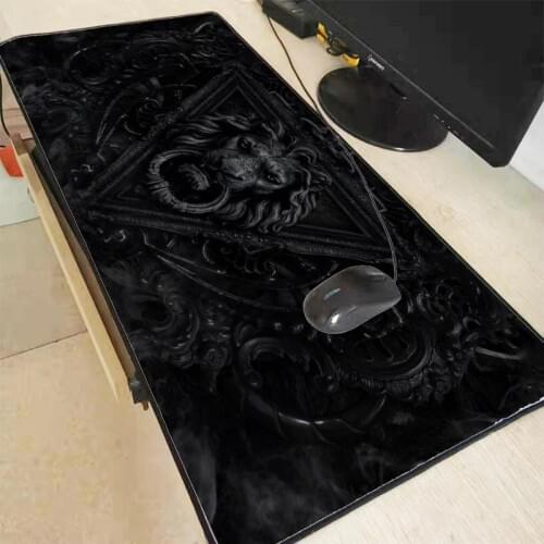 Mairuige 400x900X3 mm Large Gaming Mouse Pad Gamer Rug Lion Head Lock Edge Mousepad Keyboard Mouse Mat for CSGO DOTA 2 LOL Game
