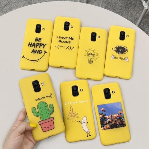 For Samsung Galaxy A6 A6+ A6 Plus 2018 Case Yellow Matte TPU Silicone Soft Phone Cover For Samsung A6 2018 A600 A605 A6Plus Case