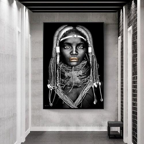 African Art Black Woman Canvas Painting Cuadros Posters and Prints Scandinavian Wall Art Picture for Living Room Home Decoration