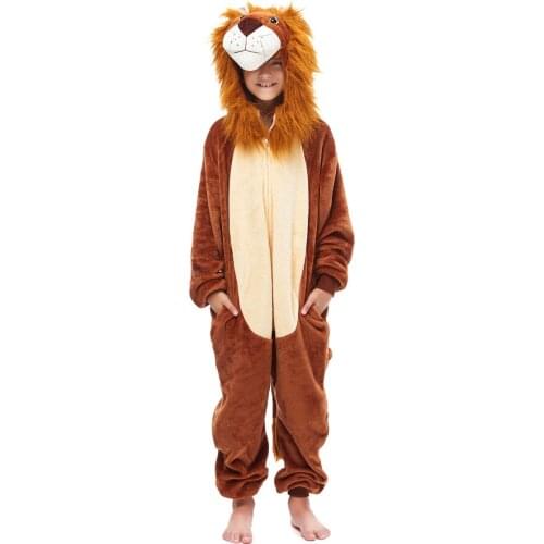 Children Pajamas Kids Winter Flannel Sleepwear Boys Onesies Girls Pajama Set Lion king Animal Cartoon Pyjama Homewear