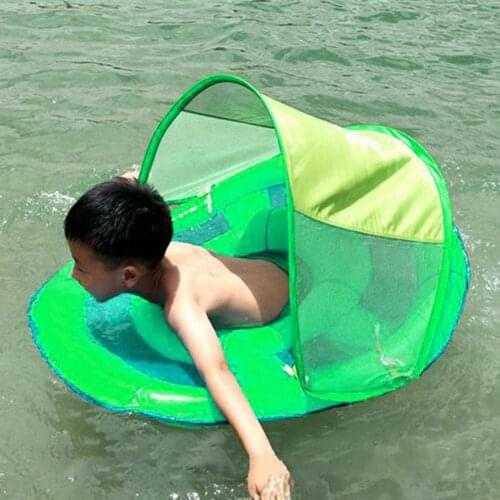 Children Kids Inflatable Underarm Swimming Floating Ring Trainer with Sun Canopy Pool Toys Swim Float Trainer for Boys and Girls