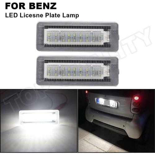 For Mercedes Benz Smart Fortwo 451 2007 - 2014 Fortwo 450 1998 - 2007 Car LED License Plate Light White Number Plate Lamp