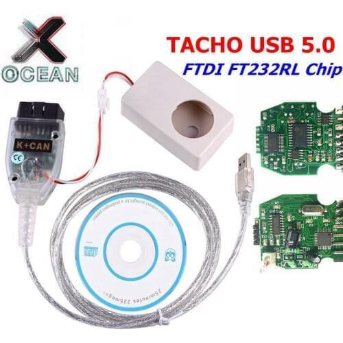 For Vag tacho V 5.0 USB Version for VAG Tacho 5.0 With FTDI FT232RL Chip For NEC MCU 24C32 or 24C64 OBD2 Car Diagnostic Tool