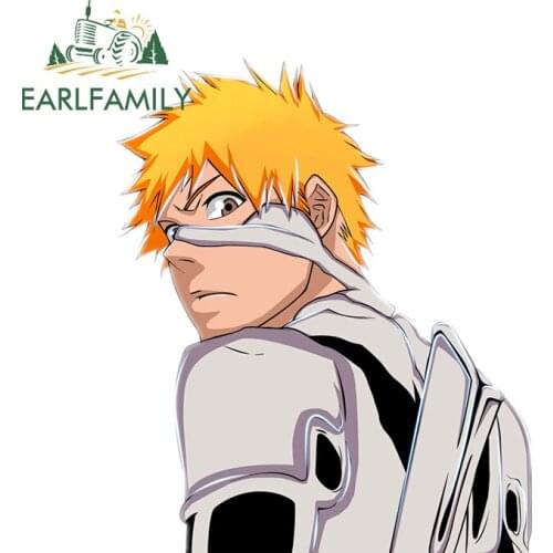 EARLFAMILY 13cm x 6.8cm For Kurosaki Ichigo Car Stickers Auto Refrigerator Decal Graffiti Sticker Car Assessoires Motorcycle