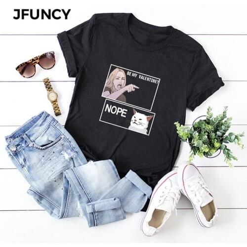 JFUNCY 8 Colors Plus Size Women T-shirts 2020 Summer Print T Shirt Female Short Sleeve Cotton Tee Top Woman Casual Loose Tshirt