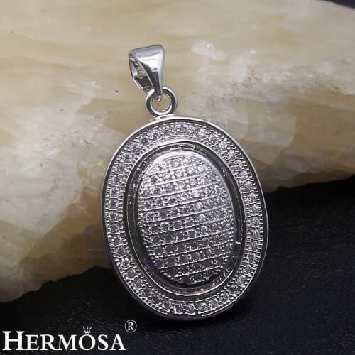 Hermosa 4mm Pendants Oval Shaped Design Necklace Pendant For Women Hermosa Grace Gift Fashion Ladies Jewelry