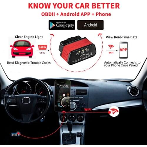 KONNWEI KW903 Wireless Bluetooth OBD2 Scanner 12V Diagnostic Code Reader for Android and iOS