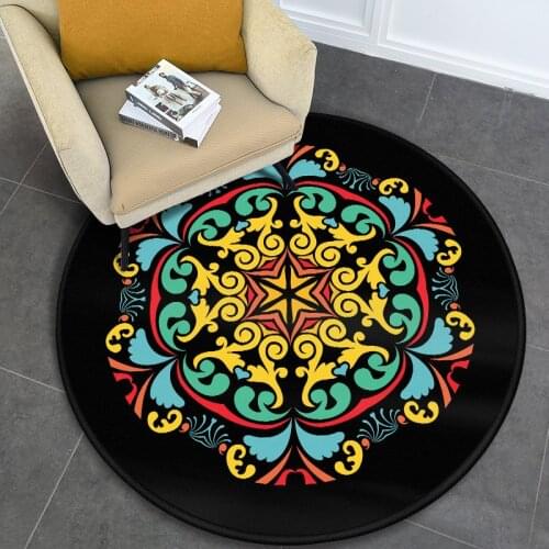 Persian Style Round Bedroom Mat Home Decoration Parlor Area Rug Yoga Prayer mats Sofa Chair Mat Floor Rug Living Room Carpet