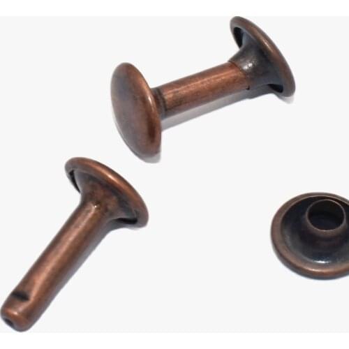Copper Rivet 9mm Double Round Cap Rivet Iron Button Rapid Rivet DIY Leather Craft Sewing Accessories Purse Handbag Bag Hardware