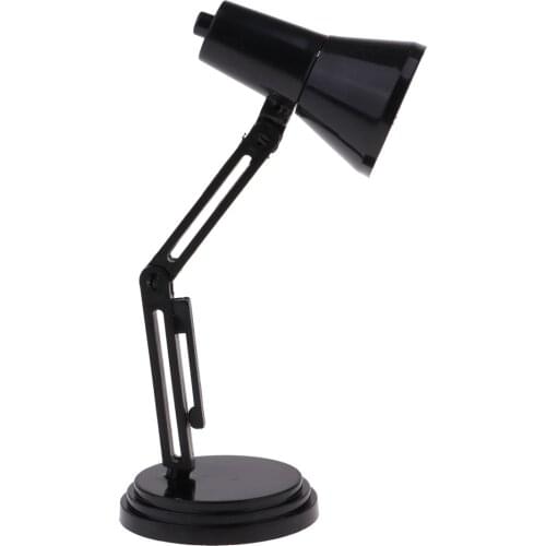 1/6 Mini LED Desk Lamp Light Model for Dollhouse Furniture Accessory Black