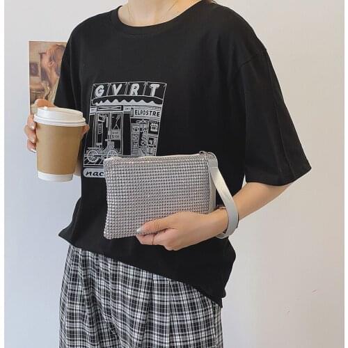 Fashion Women Rhinestone Small Wallet Ladies Casual Glitter Pouch Wristlet Bag Ladies Flash Diamond Dinner Handbag