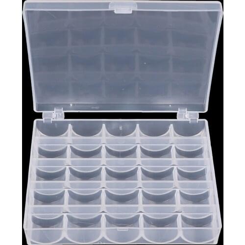 25/36Pcs Clear Sewing Machine Bobbins Spools Empty Bobbins Spools Plastic Storage Box For Home Sewing Accessories Tools