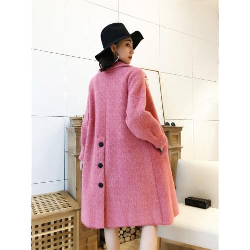 Mink Cashmere Jacket Female Long Section 2019 New Korean Hooded Thick Loose Large Size Knitted Coat Sweater Cardigan 4XL f2401