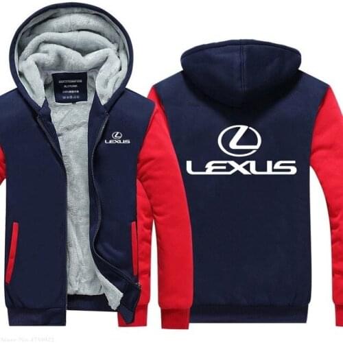 New Winter Lexus Logo Hoodies Jacket Men Fashion High Quality Casual Wool Liner Fleece Sweatshirts Male Hoody Coat