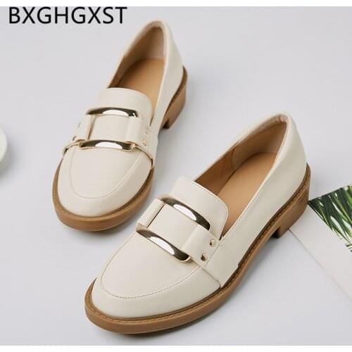 Creepers fashion women loafers leather shoes women comfort slip on ladies black women shoes casual harajuku low heel shoes brand