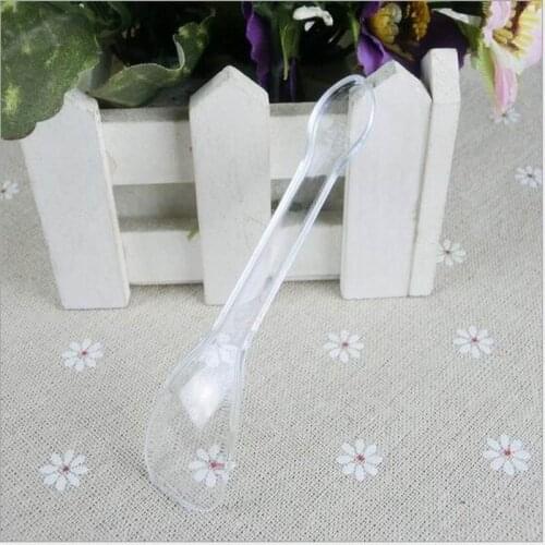 2000 Pieces 7.5cm Wrapped Disposable Spoons Plastic Spoon Pudding Ice Cream Cake Biscuits Spoons Gelato Yogur