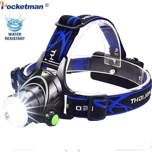 Rechargeable T6/L2 Headlamp Zoomable Waterproof LED Head Lamp Q5 Flashlight Hands-free Torch for Hiking Camping Running