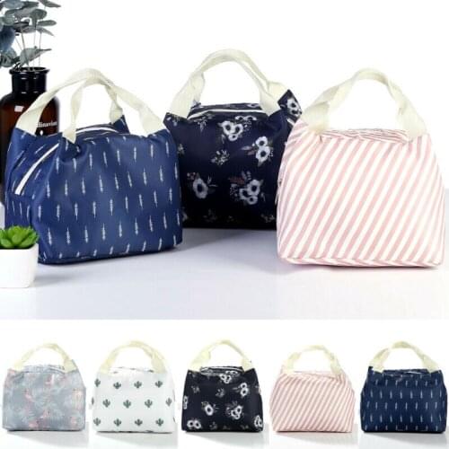Portable Insulated Canvas Lunch Bag Thermal Food Picnic Lunch Bags For Women Kids Functional Pattern Cooler Lunch Box