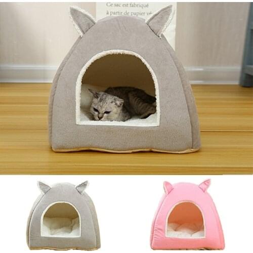 Removable Cat Bed House Winter Dog Bed Sleeping Mat Pad Winter Warm Pet Washable Cushion Puppy House Soft Plush Pet Beds
