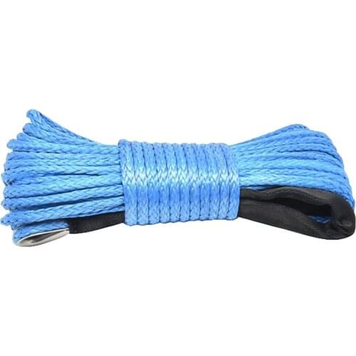 7700Lbs Electric Winch Rope Nylon Rope High Strength Fiber Rope 6mmx15M Car Trailer Rope Trailer Belt