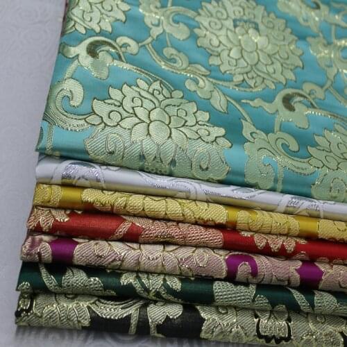 Chinese style gold silver jacquard, brocade silk fabric Qipao baby clothes cos Mongolia robe stage decorating cloth