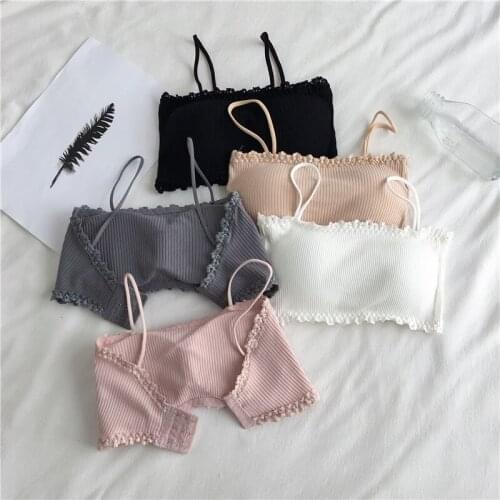 Women Sling Tube Top Sexy Bra Top Breathable Chest Pad Wearing Underwear strapless blouse No Steel Ring Tube Top