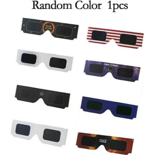 1pcs Paper Solar Eclipse Glasses Total Observation Outdoor Anti-uv Random Eclipse Glasses Eclipse Color Solar Solar Glasses B3M0