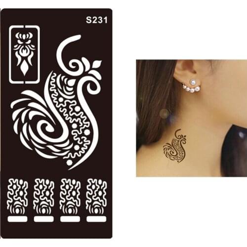 1pc Hot Dreamcatcher Sexy Women Glitter Body Temporary Flower Airbrush Art Tattoo Henna Stencil Nontoxic Tattoo Ink Sticker S231