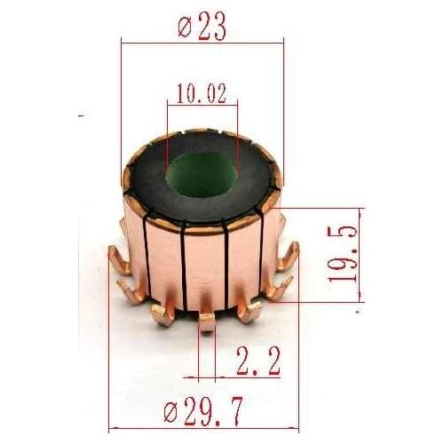 10.02x23x20mm 12p Copper Bars Alternator Electric Motor Commutator Copper Commutator for Mini Drill On Armature Commutator