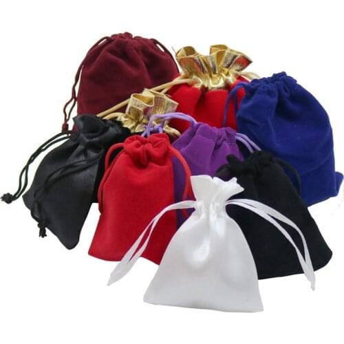 10pcs Velvet Drawing String Pouches Bags 7*9 CM for Jewelry Package Necklace Bracelet Storage Wedding Christmas Gift Packing
