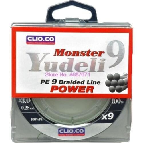 By DHL 100pcs YUDELI Braid Line100M 9 Strands Braided Goods for Fishing equipment Line Multifilament PE Line carp fly fishing